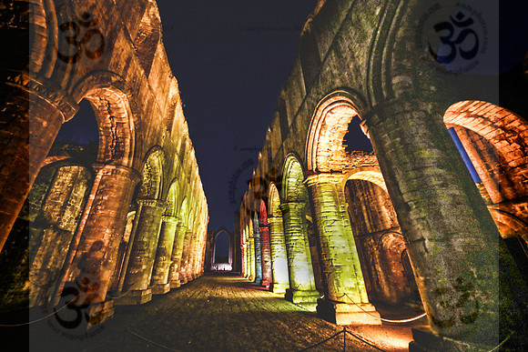 Illuminated Colonnades at Fountains Abbey