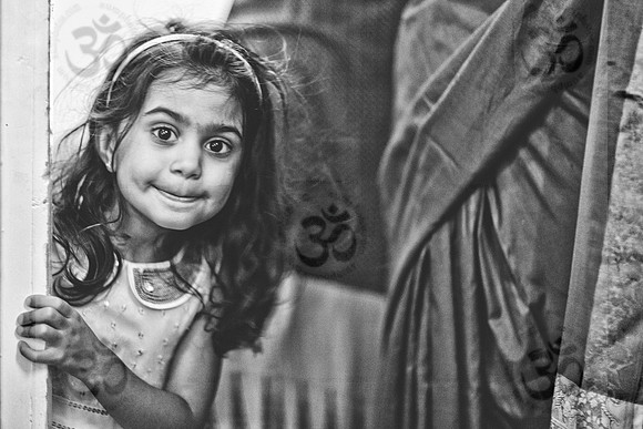 Taking a Peek ( monochrome )
