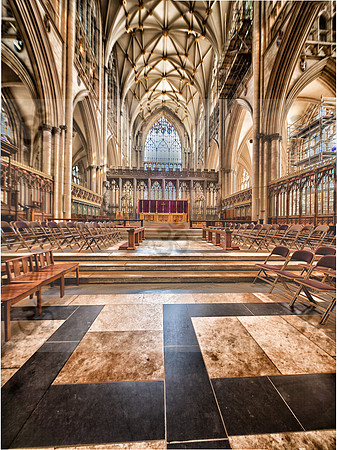 East window, York Minster - View of the Dean