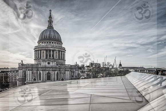 Aerial view of Wren's St. Paul's Cathedral, London