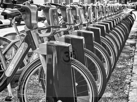 Boris Bikes monochrome  (II)